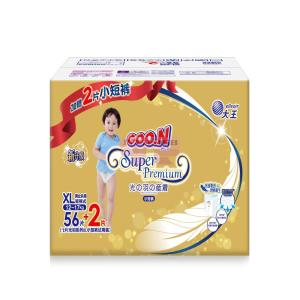 [山姆代購] 大王 短褲式嬰兒紙尿褲光羽系列 (56+2片) XL碼