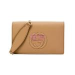 [山姆代購] [20件/人/天] 古馳GUCCI 雙G荔枝紋單肩斜挎包 奶茶色