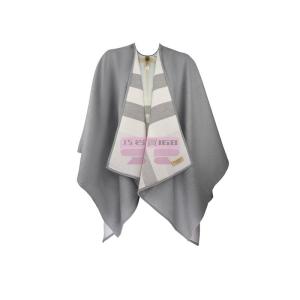 [山姆代購] [限購3件] 博柏利BURBERRY 高街風無袖寬鬆格紋雙面披風 140*140cm 灰色