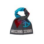 [山姆代購] [限購1件] MOSCHINO 紅藍撞色針織圍巾 主色灰色 27.5*170cm