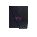 [山姆代購] [限購1件] 古馳GUCCI 經典GG圖案羊毛圍巾 藏青色 40*180cm
