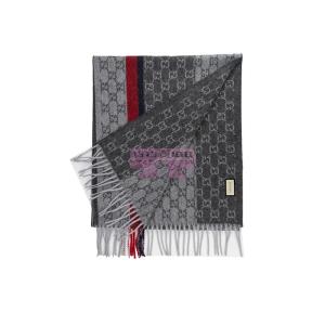 [山姆代購] [限購1件] 古馳GUCCI 經典GG圖案羊絨圍巾 主色灰色 35*165cm