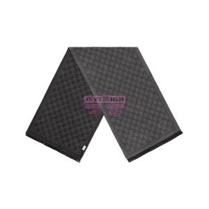 [山姆代購] [限購3件] 古馳Gucci GG 提花圖案針織圍巾（黑色）133483 3G200 1160