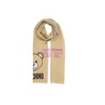 [山姆代購] [限購3件] 莫斯奇諾MOSCHINO 小熊印花飾織物 絨線圍巾 男女同款 棕色