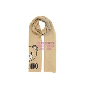 [山姆代購] [限購3件] 莫斯奇諾MOSCHINO 小熊印花飾織物 絨線圍巾 男女同款 棕色