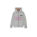 [山姆代購] [限購6件] BURBERRY博柏利格紋內襯拉鍊連帽衞衣外套男女同款灰色XL碼