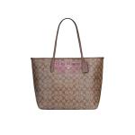 [山姆代購] [限購6件] COACH大號女士PVC配皮單肩手提托特包5696IME74