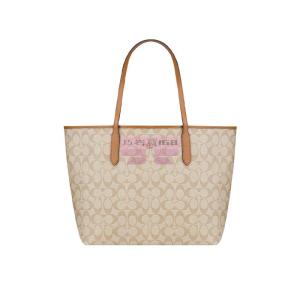 [山姆代購] [限購6件] COACH大號女士PVC配皮單肩手提托特包5696IMNLJ