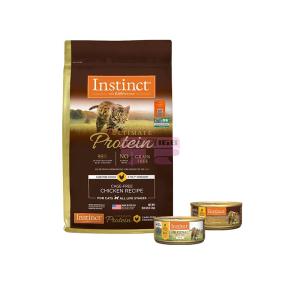 [山姆代購] [限購6件] INSTINCT生鮮本能 天然百利 優質蛋白雞肉貓糧4.5kg/包+優質蛋白罐頭+經典無谷罐頭