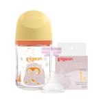 [山姆代購] 貝親 自然實感 專供款寬口徑彩繪玻璃奶瓶 160ml+ 奶嘴 S號