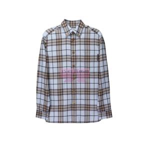 [山姆代購] [限購6件] BURBERRY博柏利 大格紋有口袋長袖襯衫 男款淺藍色XXL碼