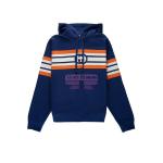 [山姆代購] [限購1件] GUCCl古馳 條紋Logo休閒抽繩連帽衞衣 男款 藍色 M碼
