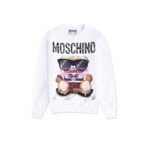 [山姆代購] [限購6件] MOSCHINO女士混搭風泰迪熊圓領衞衣白色E V1713 5527 3001-38