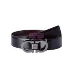 [山姆代購] [限購6件] Ferragamo菲拉格慕 啞光雙面板扣 皮帶黑色 寬3.5cm SIZE110