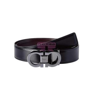 [山姆代購] [限購6件] Ferragamo菲拉格慕 啞光雙面板扣 皮帶黑色 寬3.5cm SIZE115