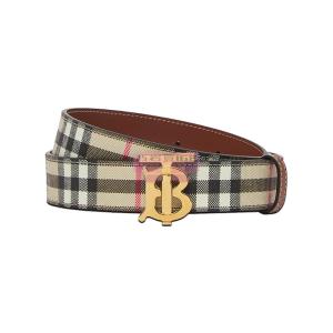 [山姆代購] [限購6件] Burberry博柏利品牌標識平滑扣皮帶白色寬3cm（M碼）