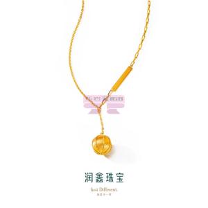 [山姆代購] 潤鑫珠寶 足金Ins南瓜球項鍊