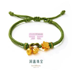 [山姆代購] 潤鑫珠寶 足金荷花朵朵手繩