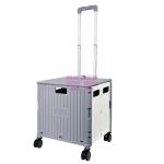 [山姆代購] 得力 塑料摺疊拉桿車 65L
