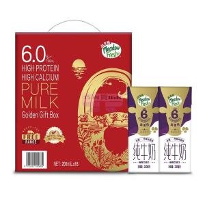 [山姆代購] 紐麥福 進口6.0高蛋白高鈣純牛奶金裝禮盒200ml*16