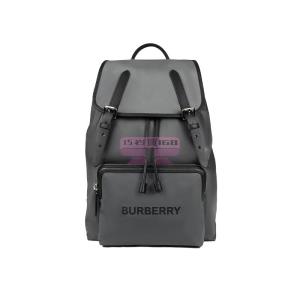 [山姆代購] [限購1件] BURBERRY博柏利 徽標暗色印花可調節肩帶抽繩 揹包雙肩包 大號 灰色