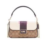 [山姆代購] [限購6件] COACH女生單肩斜挎包PVC配皮淺卡其CC033IMOTV