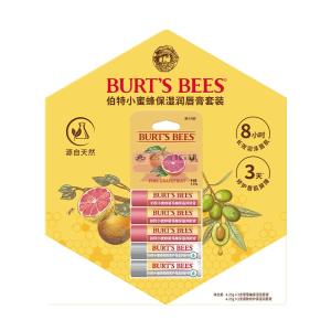 [山姆代購] 伯特小蜜蜂 保濕潤唇膏套裝(葡萄柚口味4.25g*3支+細緻修護4.25g*2支)
