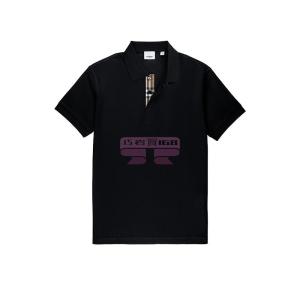 [山姆代購] [限購6件] BURBERRY博柏利 格紋領襟短袖POLO衫 男款 黑色 M碼