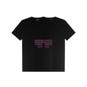 [山姆代購] [限購6件] EMPORIO ARMANI男士簡約休閒短袖T恤兩件裝黑色 XL