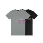 [山姆代購] [限購6件] EMPORIO ARMANI男士簡約百搭短袖T恤兩件裝黑色+灰色-L