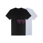 [山姆代購] [限購6件] EMPORIO ARMANI男士簡約百搭短袖T恤兩件裝黑色+白色-L