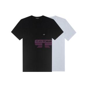 [山姆代購] [限購6件] EMPORIO ARMANI男士簡約百搭短袖T恤兩件裝黑色+白色-L