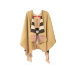 [山姆代購] [限購1件] 博柏利Burberry 高街風無袖寬鬆格紋雙面披風 140*140cm 卡其色